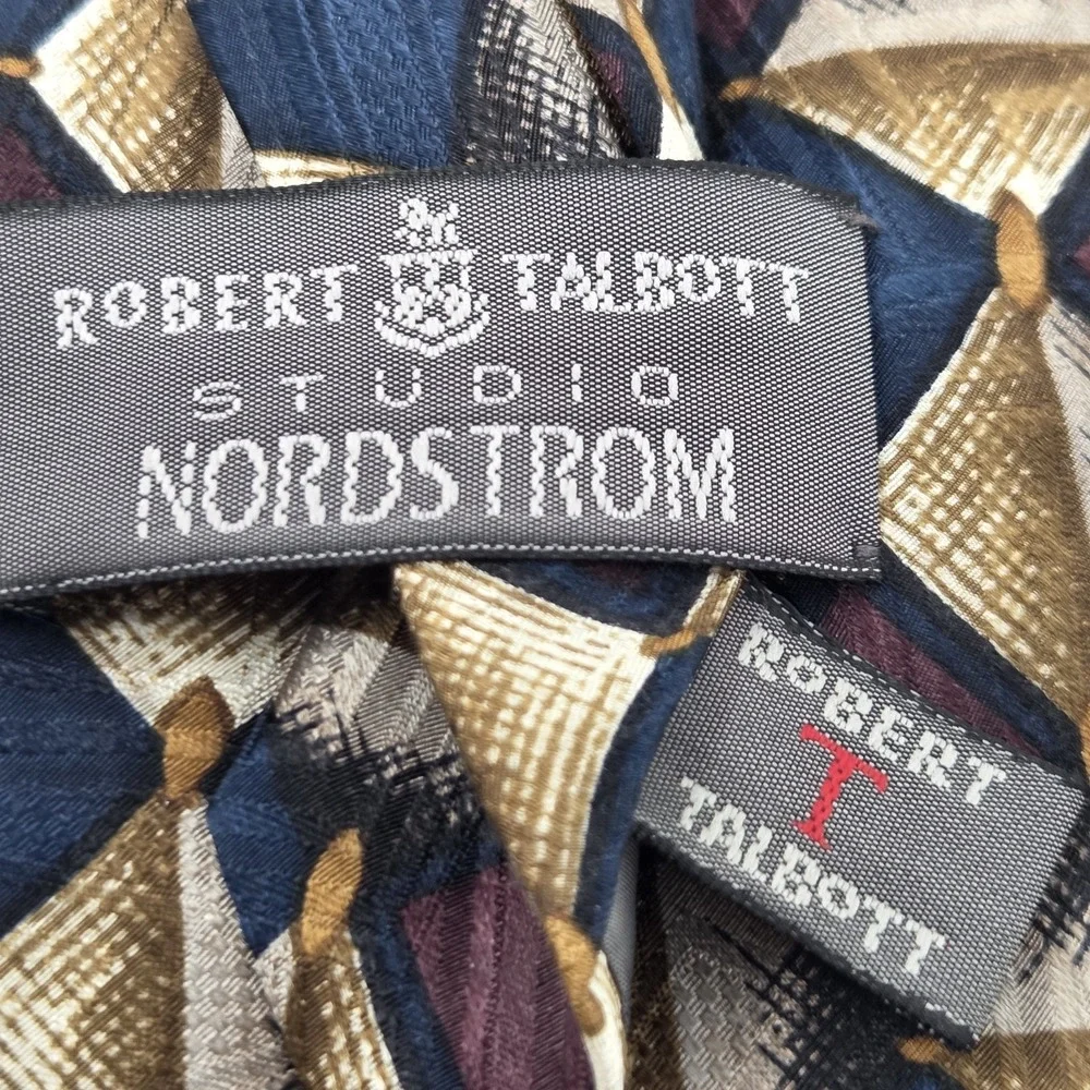 VINTAGE Robert Talbott Studio Nordstrom Geometric Multicolor‎ Necktie Silk USA